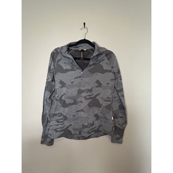 Mondetta Activewear Jacket Gray Camouflage Long Sleeve 1/4 Zip Women’s Medium - Picture 1 of 5